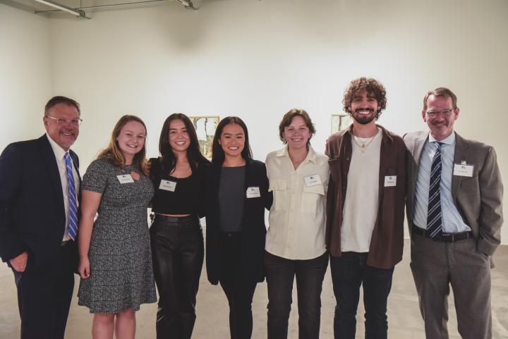 2022 UVA Arts Council Distinguished Artist Awardees (Left to Right: Jody Kielbasa, Evelyn Garey, Sara Burtner, Michelle Tran, KJ Vaughan, Elie Bashkow, & Ian Baucom)