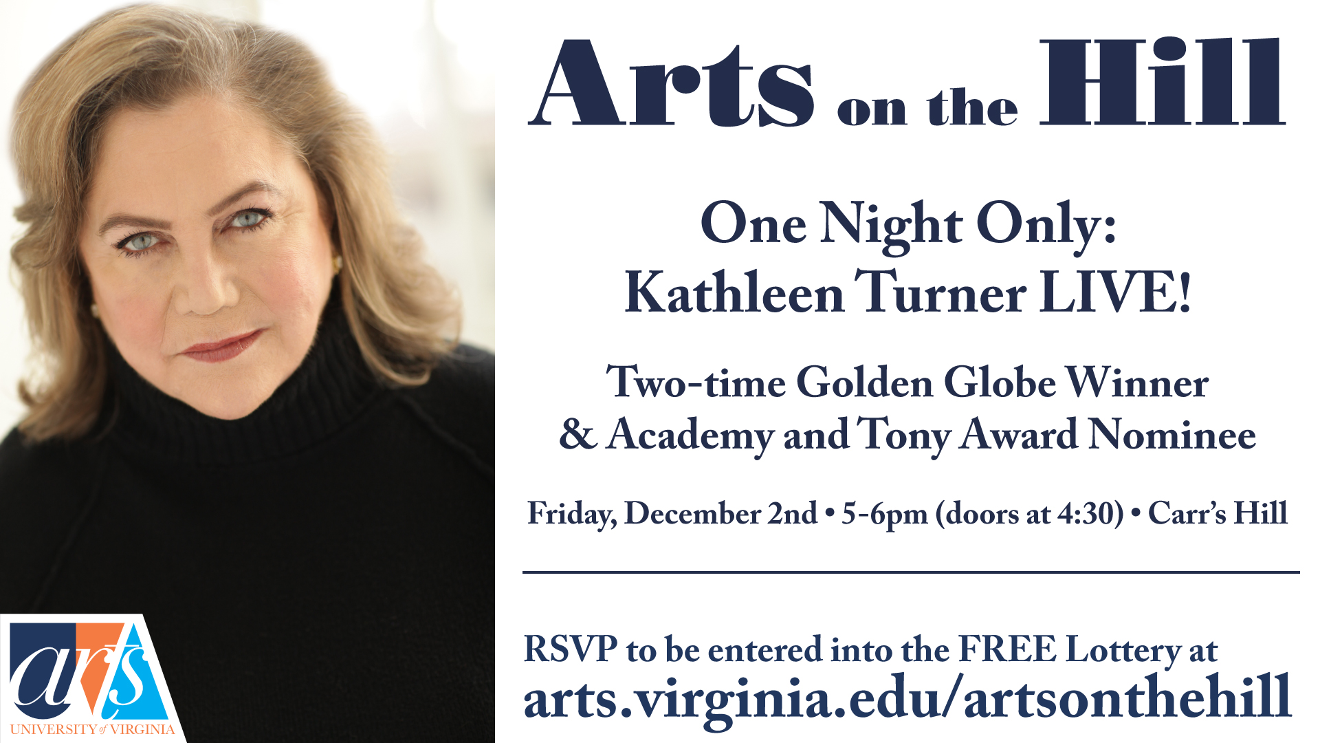 Arts on the Hill: One Night Only: Kathleen Turner LIVE!