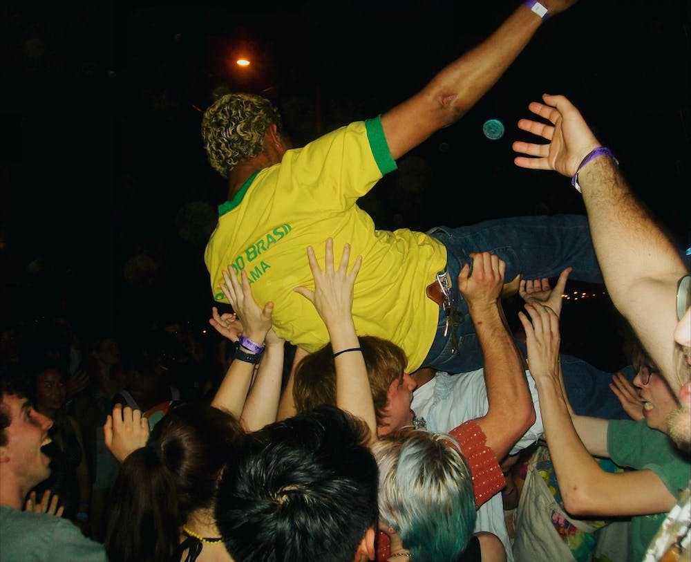 An image of someone crowd surfing