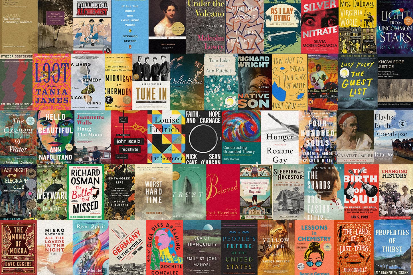 A collage of dozens of book covers. 