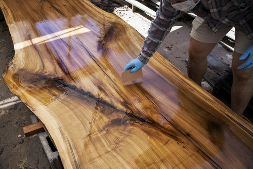 UVA Sawmilling Working on a Piece of Wood