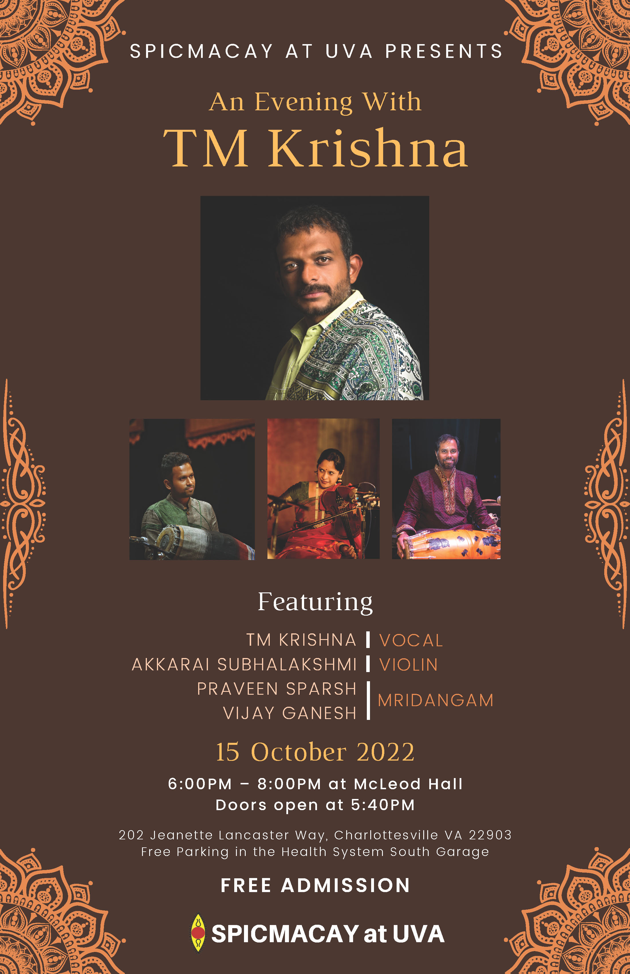 An evening with TM Krishna Poster
