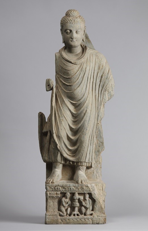 Gandharan Artist Standing Buddha, 3rd century CE Schist Gift of Ann K. Wolfe, from the Collection of Alan D. and Ann K. Wolfe 2017.9