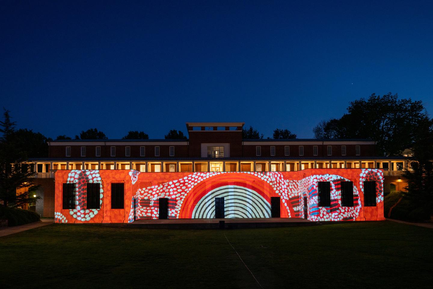 Light display on grounds