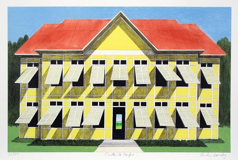 Emilio Sanchez American, born Cuba, 1921–1999 Casita de Campo, 1998 Lithograph on wove paper, edition 30/50 Gift of the Emilio Sanchez Foundation 2012.1.17