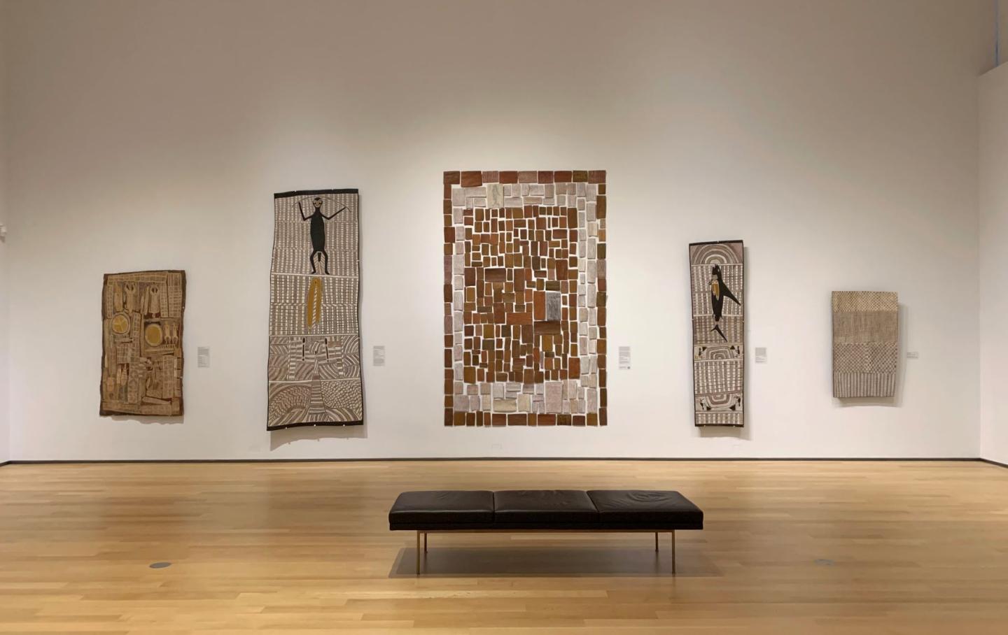 Installing "Madayin: Eight Decades of Aboriginal Australian Bark Painting from Yirrkala" at The Hood Museum of Art, Dartmouth