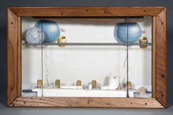 Joseph Cornell (American, 1903 - 1972) 'Untitled (Soap Bubble Set, Latitude and Longitude Box)', ca. 1960 Box construction 10 x 15 ½ x 4 ¼ in. Gift of The Joseph and Robert Cornell Memorial Foundation, 2002.15.4 Courtesy of The Fralin Museum of Art at the University of Virginia © 2022 The Joseph and Robert Cornell Memorial Foundation / Licensed by VAGA at Artists Rights Society (ARS), NY