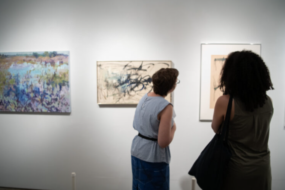 Women looking at art at Second Street Gallery