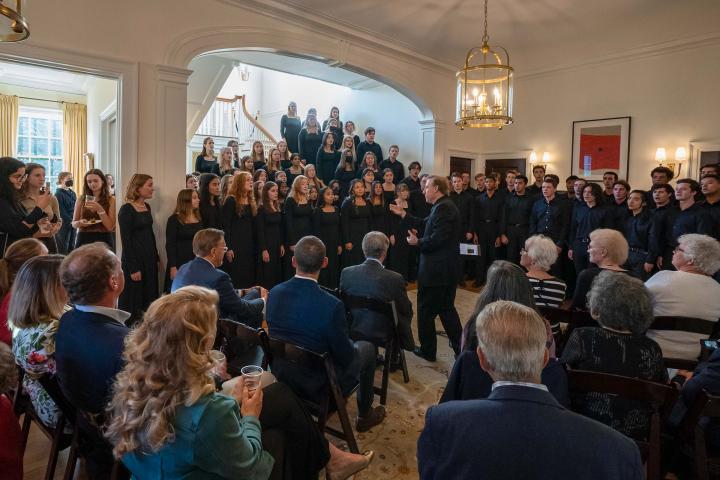 The University Singers perform Thursday afternoon in the foyer of Carr’s Hill. (Photo by Dan Addison, University Communications)
