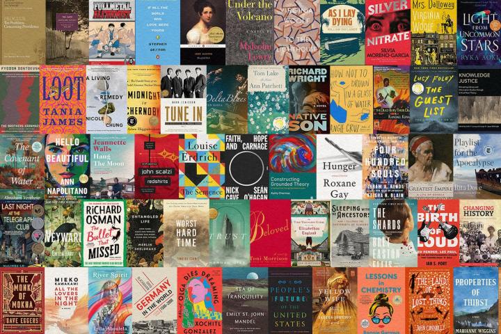 A collage of dozens of book covers. 